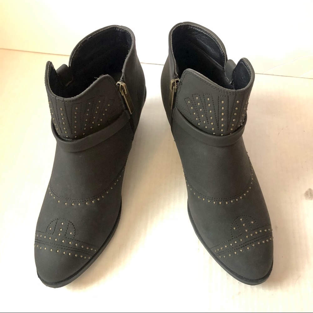 Cato Gray Gold Studded Motorcycle Booties Size 10